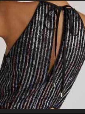 MAEVE by Anthropologie Disco Halter Wide Leg Sequin Party Jumpsuit US 8